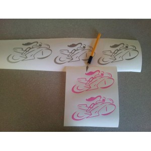 Girl Rider Die Cut Sticker